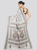 PinkLoom Women's Silk Katha Stich Saree With Unstitched Blouse Piece