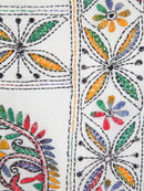 PinkLoom Women's Silk Katha Stich Saree With Unstitched Blouse Piece