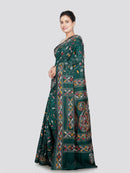 PinkLoom Women's Silk Kantha Stitch Saree With Unstitched Blouse Piece