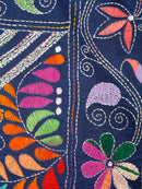 PinkLoom Women's Silk Kantha Stitch Saree With Unstitched Blouse Piece