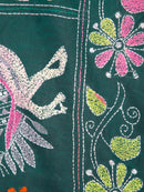 PinkLoom Women's Silk Kantha Stitch Saree With Unstitched Blouse Piece