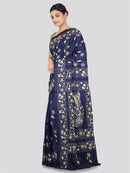 PinkLoom Women's Silk Katha Stich Saree With Unstitched Blouse Piece