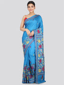 PinkLoom Women's Silk Katha Stich Saree With Unstitched Blouse Piece