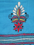 PinkLoom Women's Silk Katha Stich Saree With Unstitched Blouse Piece