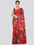 PinkLoom Women's Silk Katha Stich Saree With Unstitched Blouse Piece