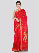 PinkLoom Women's Cotton Silk Saree With Unstitched Blouse Piece