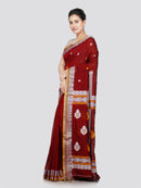 PinkLoom Women's Cotton Saree With Unstitched Blouse Piece