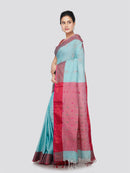 PinkLoom Women's Cotton Saree With Unstitched Blouse Piece