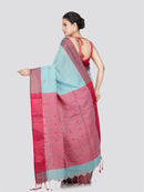 PinkLoom Women's Cotton Saree With Unstitched Blouse Piece