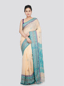 PinkLoom Women's Cotton Saree With Unstitched Blouse Piece
