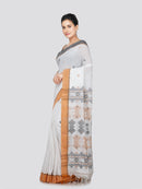 PinkLoom Women's Cotton Saree With Unstitched Blouse Piece
