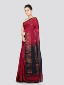 PinkLoom Women's Cotton Saree With Unstitched Blouse Piece