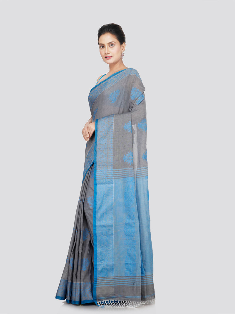 PinkLoom Women's Cotton Saree With Unstitched Blouse Piece