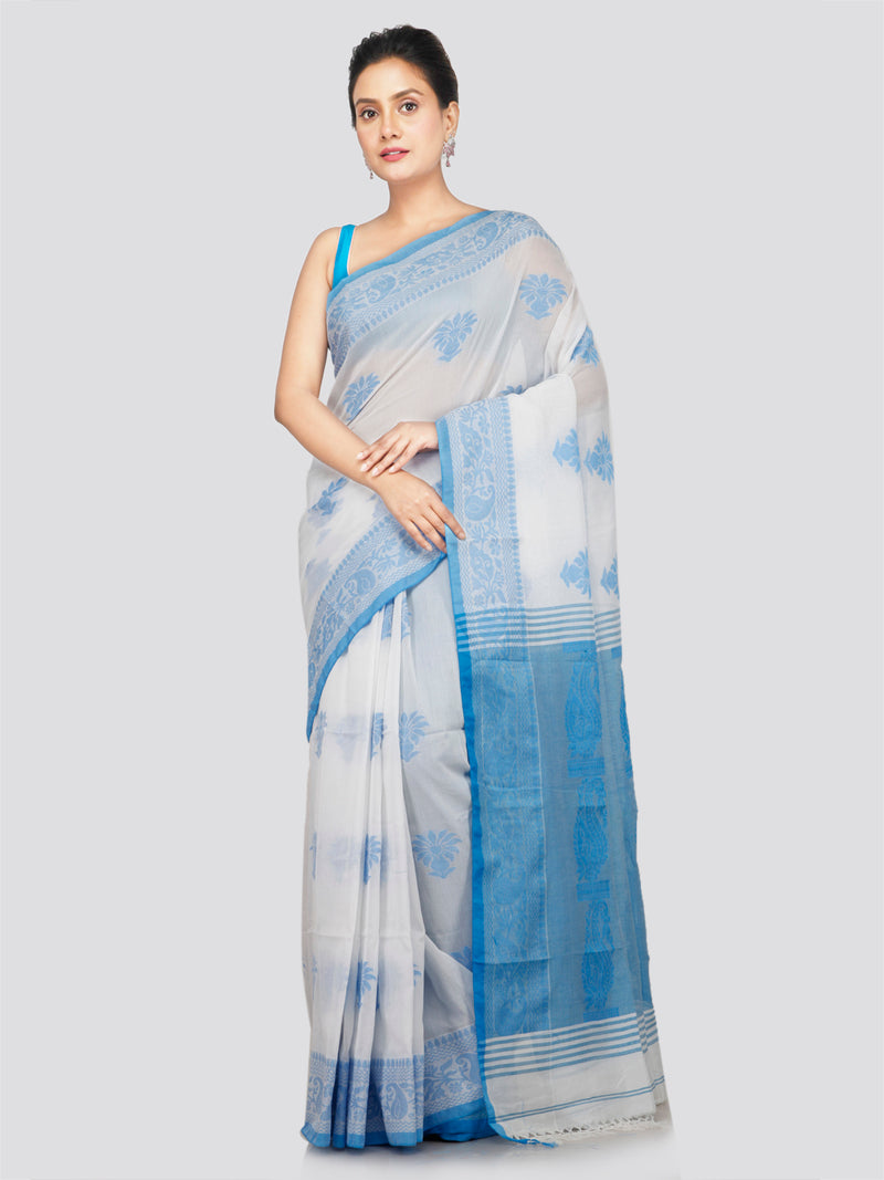 PinkLoom Women's Cotton Saree With Unstitched Blouse Piece