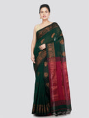 PinkLoom Women's Cotton Saree With Unstitched Blouse Piece