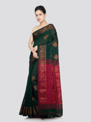 PinkLoom Women's Cotton Saree With Unstitched Blouse Piece