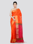 PinkLoom Women's Cotton Silk Saree With Unstitched Blouse Piece