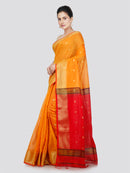 PinkLoom Women's Cotton Silk Saree With Unstitched Blouse Piece