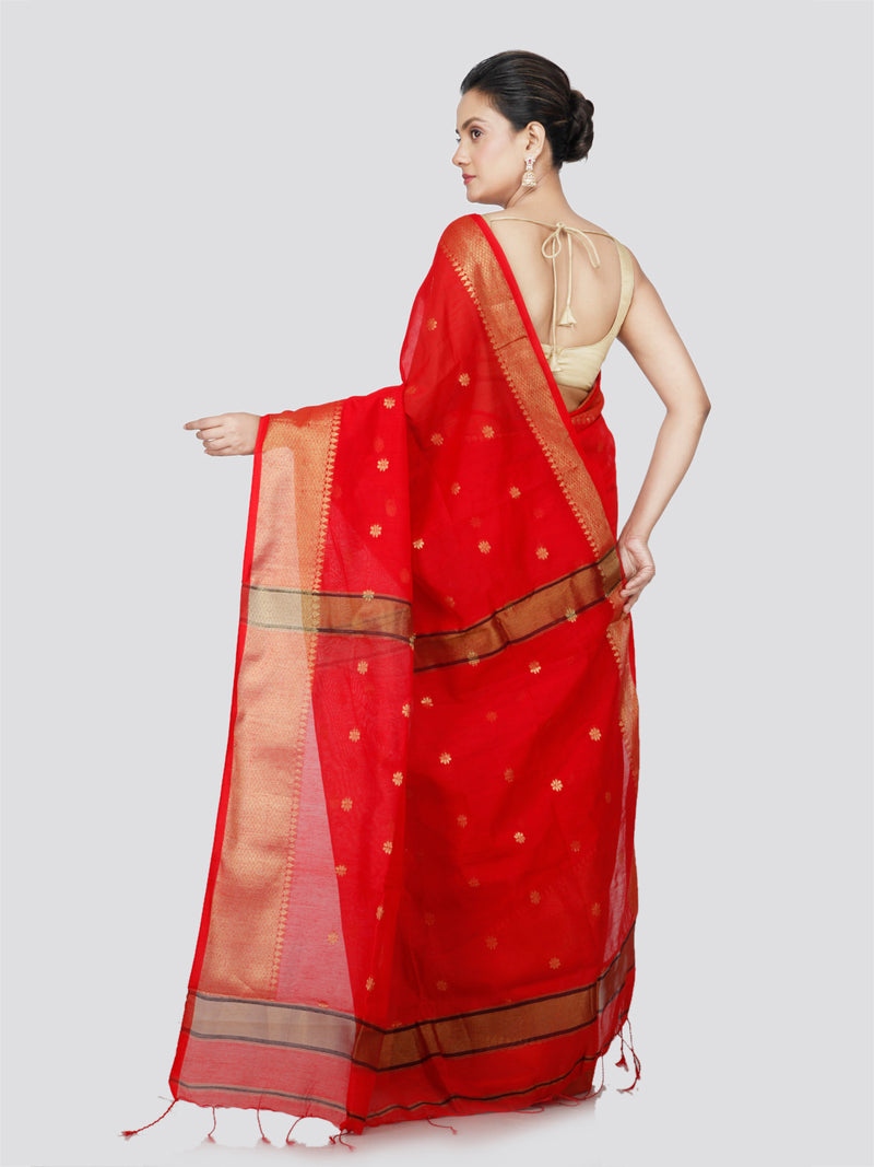 PinkLoom Women's Cotton Silk Saree With Unstitched Blouse Piece