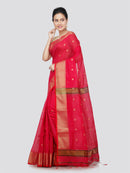 PinkLoom Women's Cotton Silk Saree With Unstitched Blouse Piece