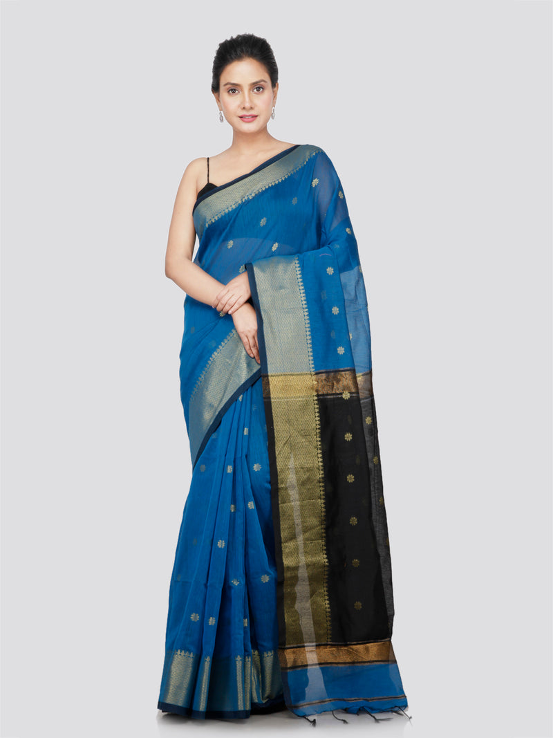 PinkLoom Women's Cotton Silk Saree With Unstitched Blouse Piece