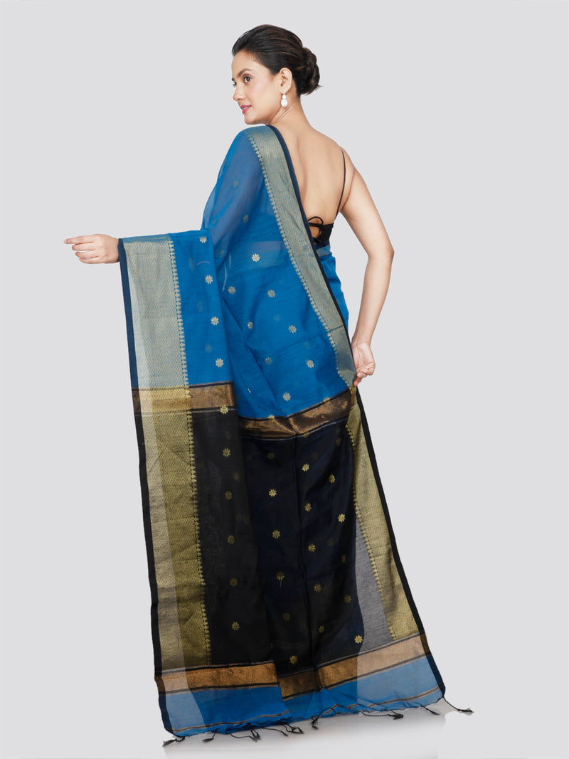 PinkLoom Women's Cotton Silk Saree With Unstitched Blouse Piece