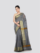 PinkLoom Women's Cotton Silk Saree With Unstitched Blouse Piece