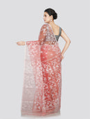 PinkLoom Women's Silk Jamdani Saree With Unstitched Blouse Piece