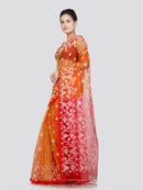 PinkLoom Women's Silk Jamdani Saree With Unstitched Blouse Piece