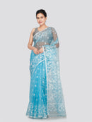 PinkLoom Women's Silk Jamdani Saree With Unstitched Blouse Piece