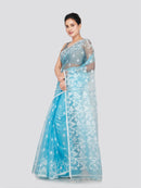 PinkLoom Women's Silk Jamdani Saree With Unstitched Blouse Piece