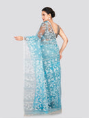 PinkLoom Women's Silk Jamdani Saree With Unstitched Blouse Piece