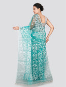 PinkLoom Women's Silk Jamdani Saree With Unstitched Blouse Piece