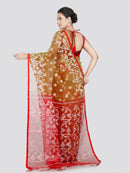 PinkLoom Women's Silk Jamdani Saree With Unstitched Blouse Piece