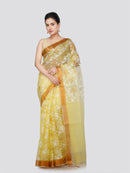 PinkLoom Women's Silk Jamdani Saree With Unstitched Blouse Piece