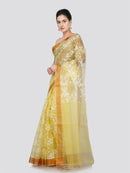 PinkLoom Women's Silk Jamdani Saree With Unstitched Blouse Piece