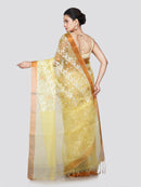 PinkLoom Women's Silk Jamdani Saree With Unstitched Blouse Piece