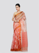 PinkLoom Women's Silk Jamdani Saree With Unstitched Blouse Piece