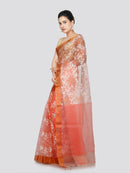 PinkLoom Women's Silk Jamdani Saree With Unstitched Blouse Piece