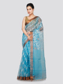 PinkLoom Women's Silk Jamdani Saree With Unstitched Blouse Piece