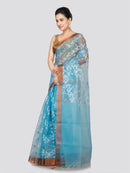 PinkLoom Women's Silk Jamdani Saree With Unstitched Blouse Piece