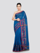 PinkLoom Women's Cotton Saree With Unstitched Blouse Piece