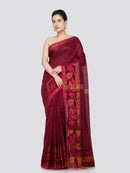 PinkLoom Women's Cotton Saree With Unstitched Blouse Piece