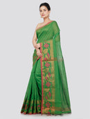 PinkLoom Women's Cotton Saree With Unstitched Blouse Piece