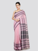 PinkLoom Women's Cotton Saree With Unstitched Blouse Piece