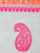 PinkLoom Women's Grey Cotton Saree