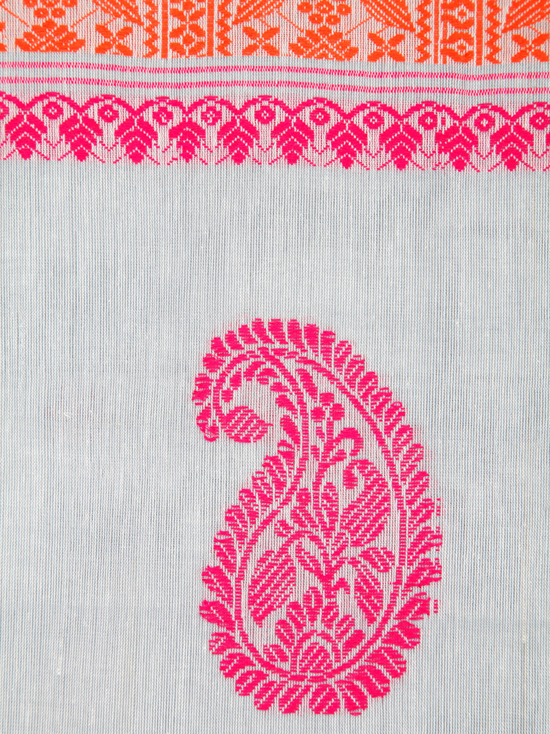 PinkLoom Women's Grey Cotton Saree