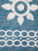 PinkLoom Women's White Printed Linen Silk Saree