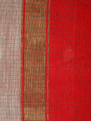 PinkLoom Women's Beige Cotton Silk Saree