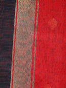 PinkLoom Women's Black Cotton Silk Saree